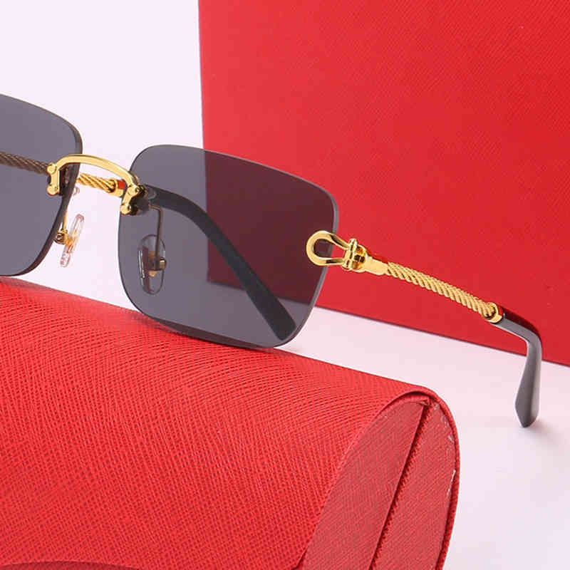 

Classic Square Vintage Luxury Ladies Rimless Sunglasses UV400 2022