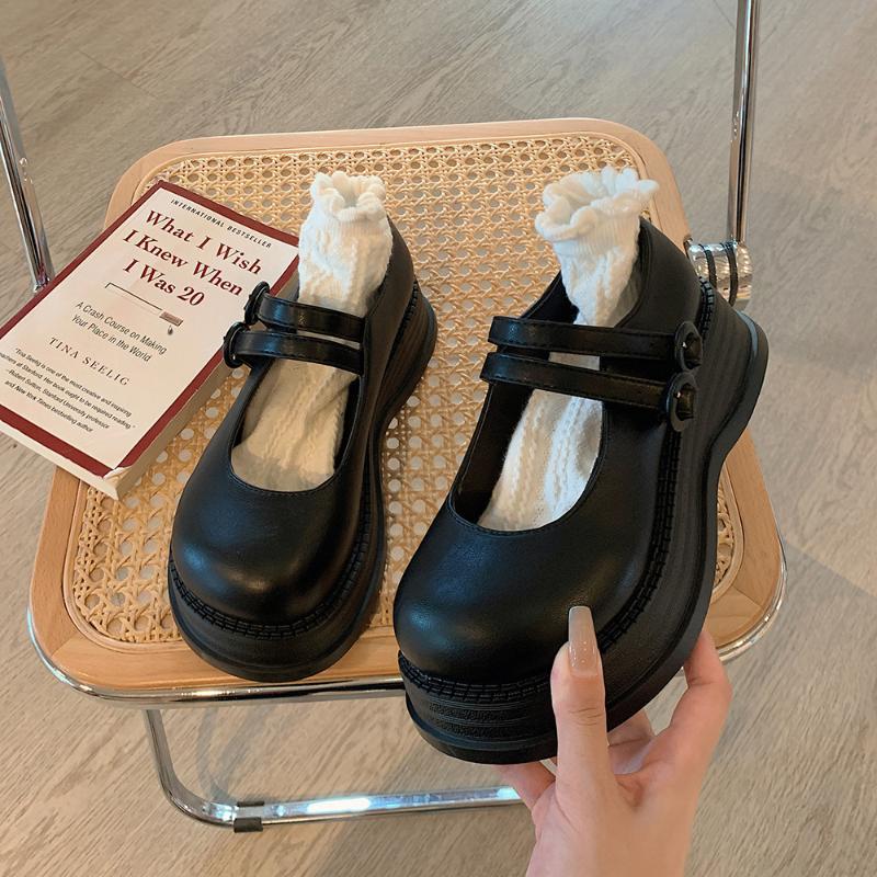 

Dress Shoes Thick-soled PU Leather Sweet Cool Mary Jane Autumn Retro Summer Soft-soled High-heeled Evening Dance ShoesDress
