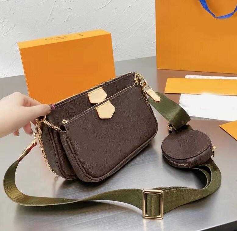 3 couleurs Designer Femmes authentique sacs en cuir sacs de mode mode Multi pochette Accessoires Gours Fleur Mini 3PCS 3 Pieces Set Crossbody