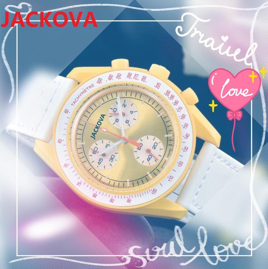 

Luxury Mens Womens planet series Watches High Quality Sports Dweller Full Funtional Nylon Fabric Earth Space Moon Fashion Dress Ladies Joint Quartz Wristwatches, As pic