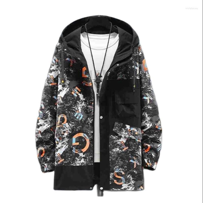 

Men's Trench Coats High Quality Winter Autumn Men Jackets Hooded Geometry Letter Windbreaker Hip Hop Street Coat Plus Size 10XL 8XL 9XL Viol, Picture color