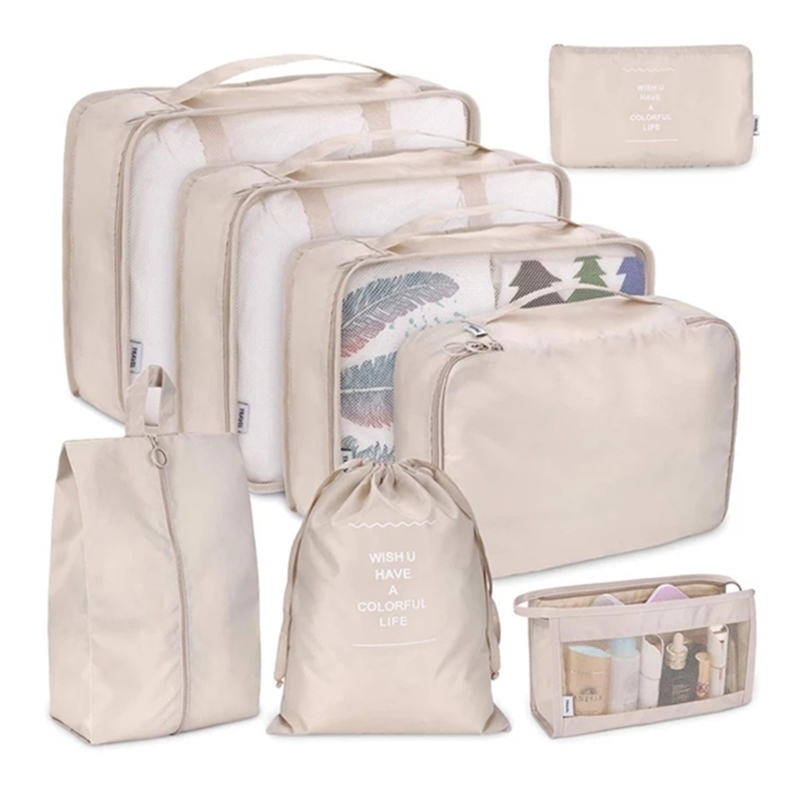 

8Pcs/set Large Capacity Luggage Storage Bags For Packing Cube Clothes Underwear Cosmetic Travel Organizer Bag Toiletries Pouch 220815, 6-piece set small