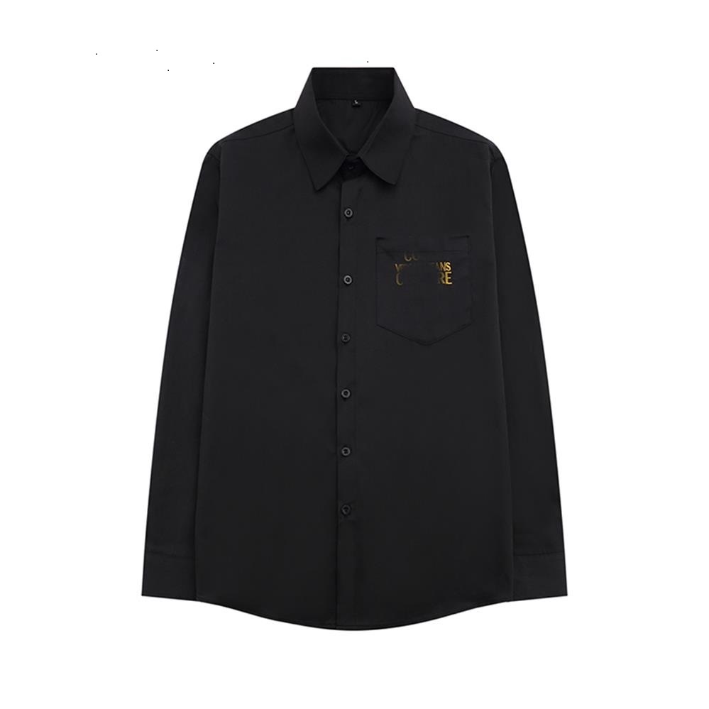 

Luxurys Designers Mens Casual Shirts Dress Shirt Menswear Fashion Society Black Men Solid Color Business Casual Man Long Sleeve M-3XL#103