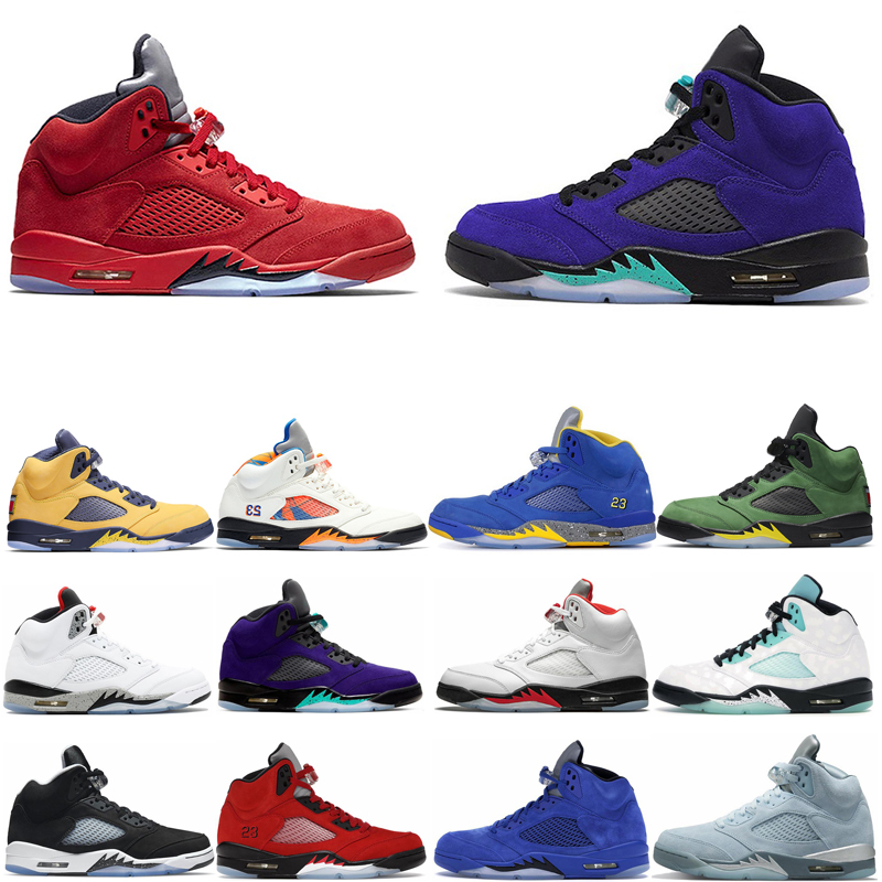 

man basketball shoes 5 5s Fire Red Alternate Grape Ice Blue International Laney Royal Metallic Silver Oreo Space Jam Top 3 Trainers Outdoors Athletic Jumpman, 2020 fire red