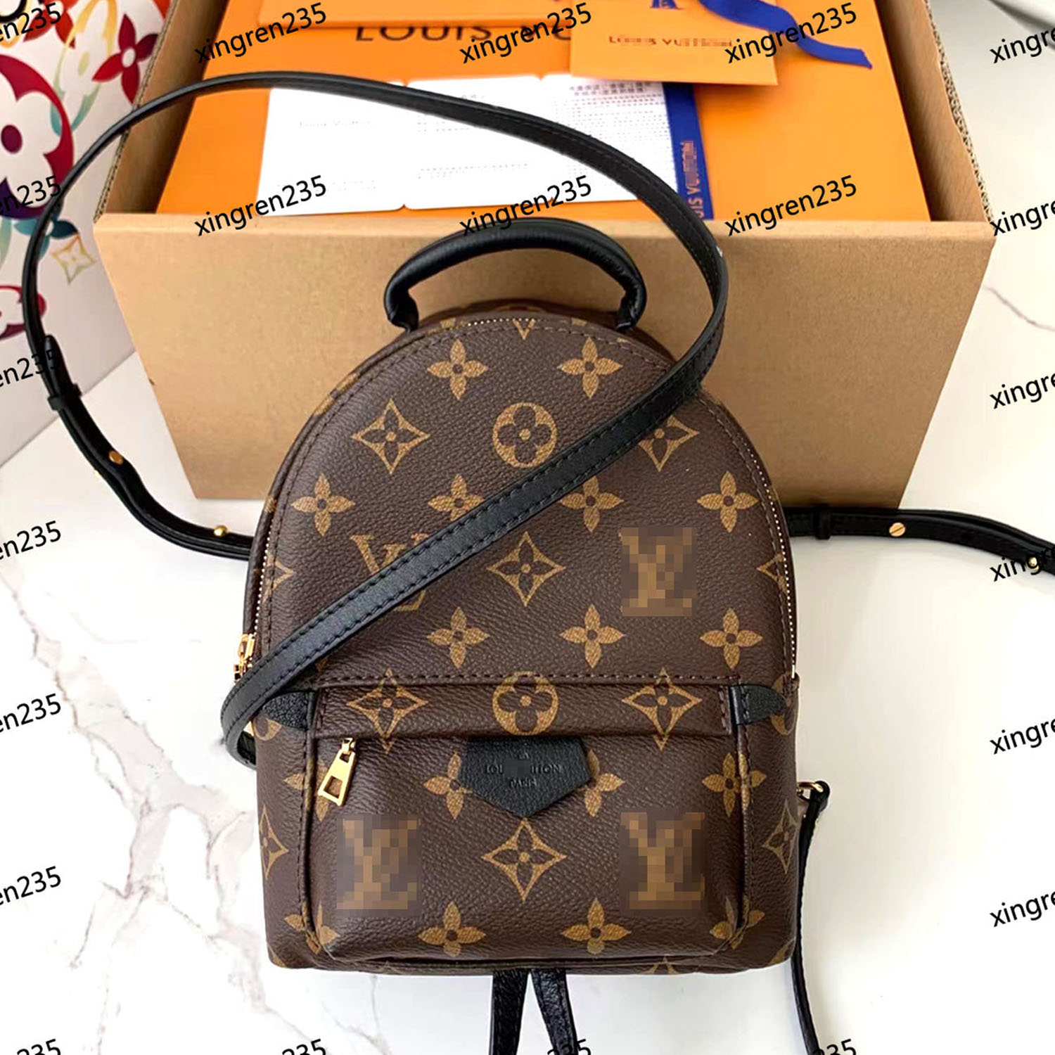 

2022 wallet PALM SPRINGS Mini Backpack Women Shcool Bag Luxury Shoulder Bag Designer Travel Messenger Bags Purse M44873 LVs louiseitys viutonitys, Black flower mini