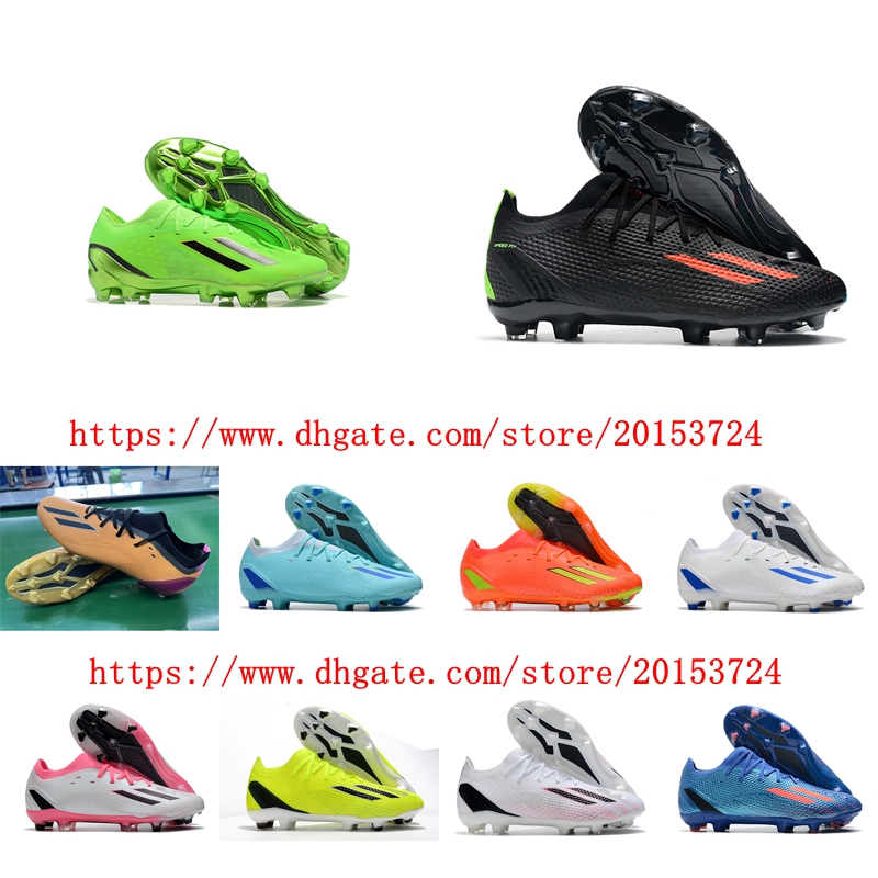 

Mens Soccer Shoes X Speedportal .1 2022 World Cup Boots FG Knit Football Boots Cleats Original High Quality Outdoor Leather Green Black Spikes, As picture 1