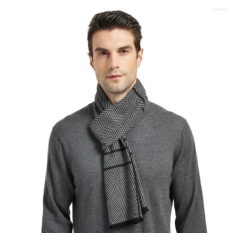 

Scarves Europe Fashion Shawl Men Winter Warm Tartan Scarf Business Sjaal Plaid Cotton Wraps Bufanda Foulard Year GiftScarves