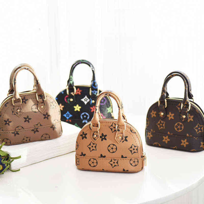 

Kids Handbags Korean Fashion Print Designer Baby Purse Teenager Girls Mini Messenger Bags Children PU Shell Shoulder Bags, 1#