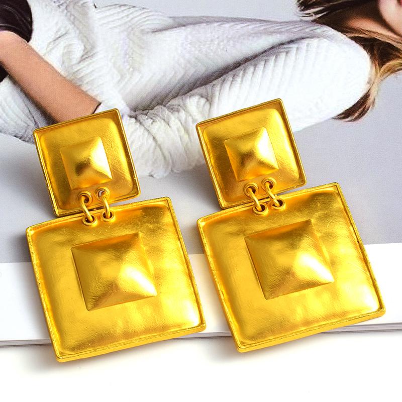 

Dangle & Chandelier Design Gold Metal Geometric Drop Earrings High-Quality Fashion Trend Pendant Jewelry Accessories For Women Wholesale
