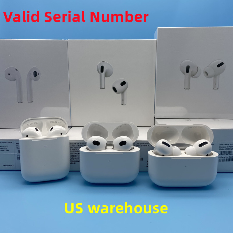 Airpods Valid Serial Number airpod Gen 3 Wireless Earphone earphones Chip Transparency Metal Rename GPS Wireless Charging Bluetooth Headphones AP-image-777406071