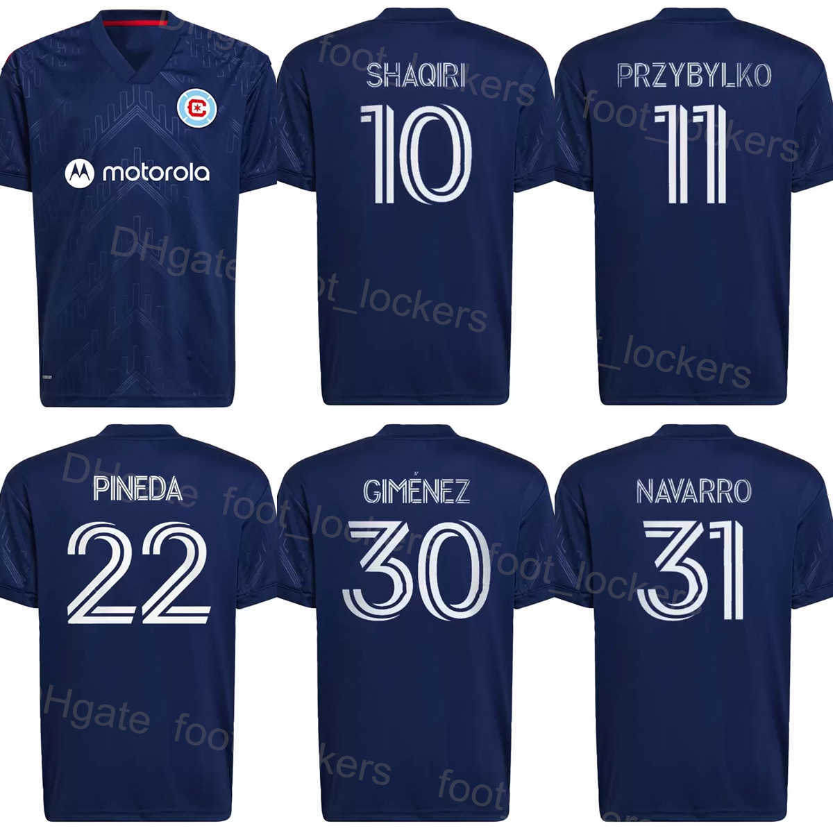 2022 FC Club Team Chicago Soccer Fire 20 Maillots OMSBERG 2 SEKULIC 22 PINEDA 6 NAVARRO 30 GIMENEZ 11 PRZYBYLKO 10 SHAQIRI 99 IVANOV 9 OFFOR 1 SL
