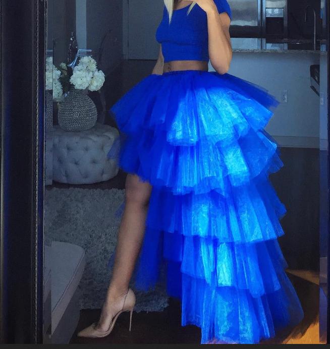

Skirts Blue High Low Tulle Street Custom Made Long Tiered Skirt Women To Party Female Maxi SkirtSkirts, Purple