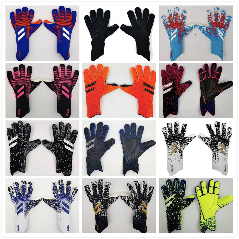 

New Goalkeeper Gloves Finger Protection Professional Men Football Gloves Adults Kids Thicker Goalie Soccer glove, As shown in illustration 2