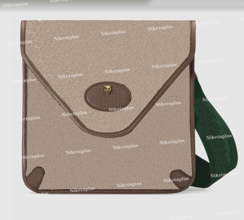 

Neo Vintage medium messenger bag Beige ebony canvas Cross Body Bag Green Red With Stripe Women Luxurys Designers Bags 501050, 01