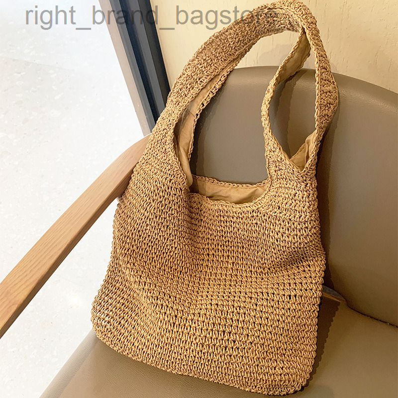 

Boho Big Shoulder Bags for Women Overlarge Woven Straw Bag Tote Summer Beach Bag Bali Bohemian Handbags Designer Luxury Shopper W220813, Beige