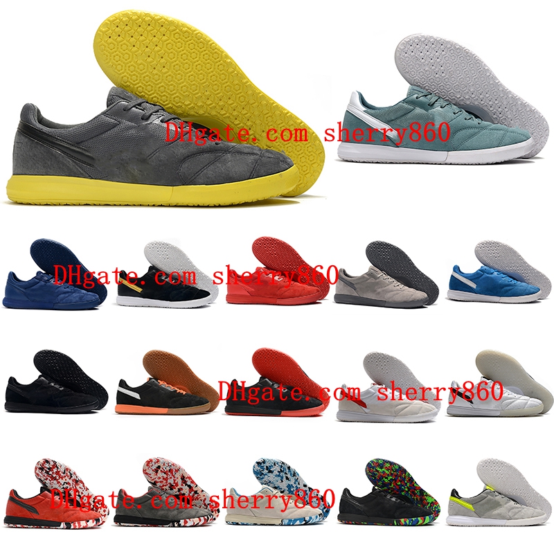 

Premier II sala IC Soccer Shoes Indoor Football Boots low Ankle Cleats Black orange botas de futbol, As picture 8