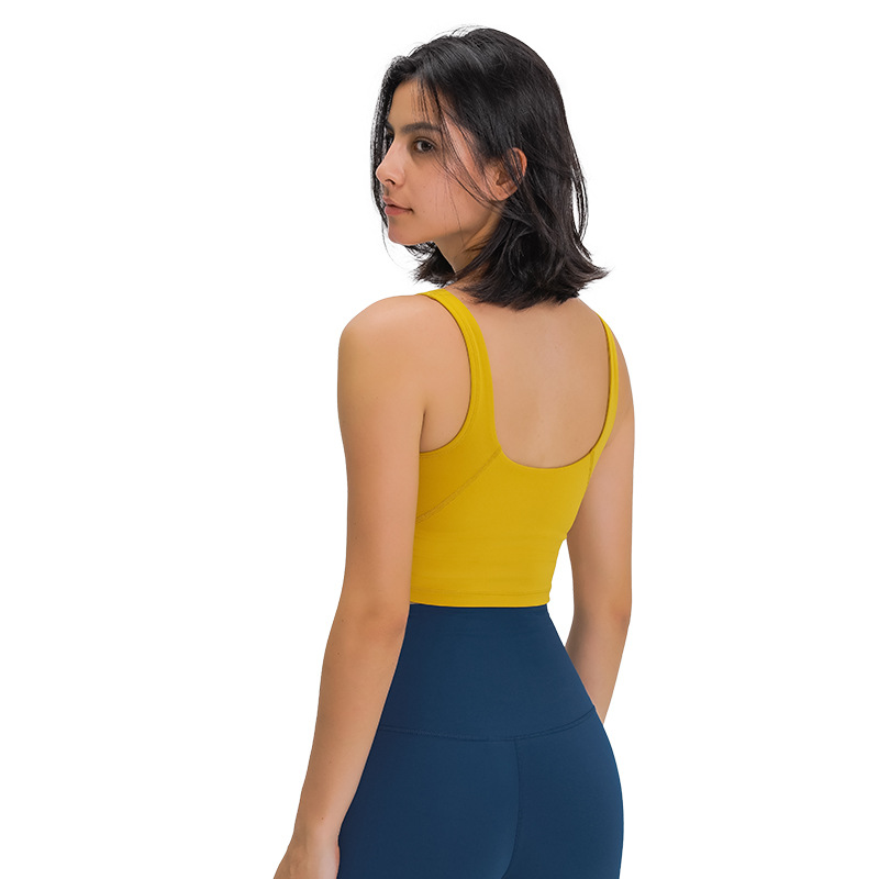 L-89 Tank Women Yoga Bra Shirts Sports Vest Fitness Tops Sous-vêtements Sexe Couleur solide Tops avec des tasses de soutien-gorge Sports de yoga