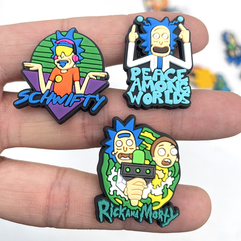

1PCS PVC Cute Cartoon Rick and Morty Shoe Charms DIY Funny Shoe Accessories Fit Croc Clogs Decorations Buckle Unisex Gifts Jibz