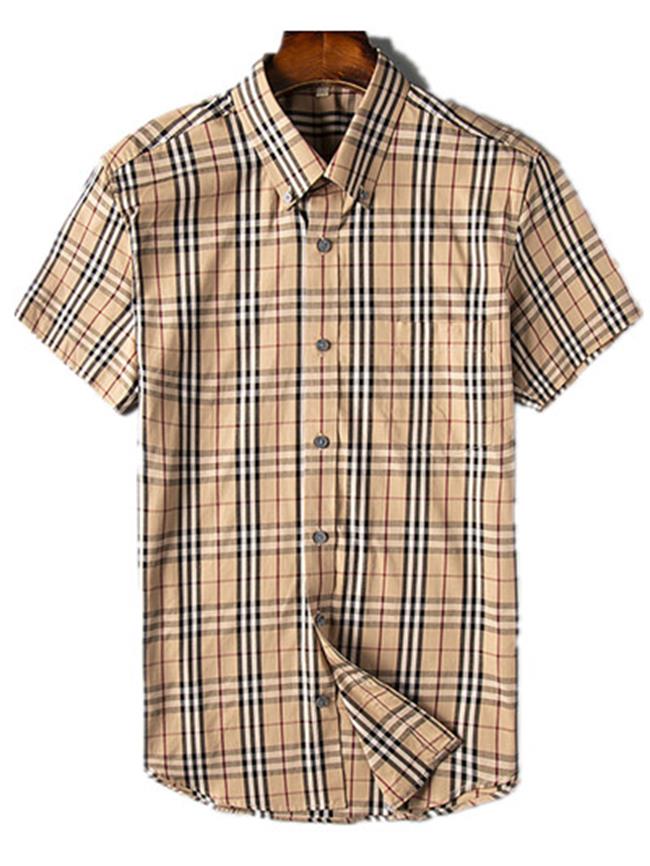 

Men's Dress Shirts bberry 4 Styles Mens Shirts Hawaii Letter Printing Designer Shirt Slim Fit Men Fashion Long Sleeve Casual Male Clothing M-3XL#18, 13