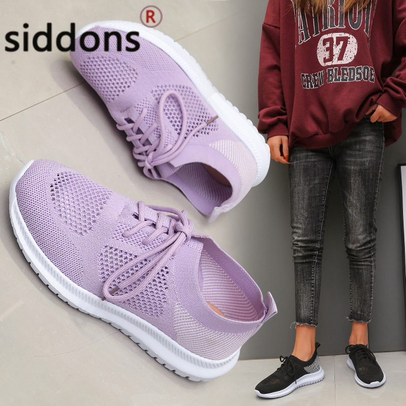 

2022 summer Women Casual Shoes Women Sneakers Slip On Flats Shoes Women Loafers Plus Eyelet sneaker lady, Grey