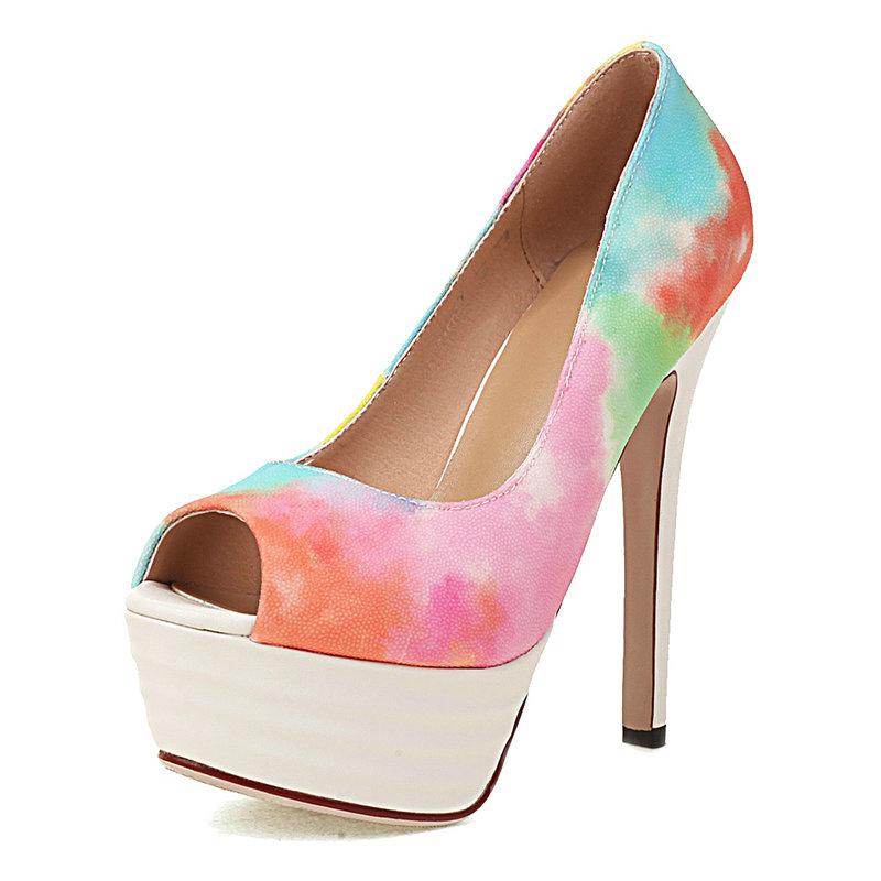 

Dress Shoes 2022 Summer Ladies Pumps Classic 12cm Extreme High Heels Platform Mixed Colors Party Wedding Woman Large Size 11 12, Purple