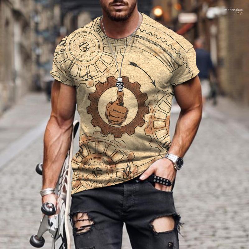 

Men's T-Shirts Summer HD Printing Round Neck Street Fashion Loose Plus Size Retro Men's T-Shirt TopsMen's Imon22, Ot109