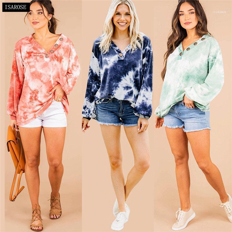 

Women Print Sports Pullover V Neck With Buckle Breathable Long Sleeve Fashion Tie-Dye Sportswear Gym  XXL Hoodie Women's Hoodies & Sweatsh, Green