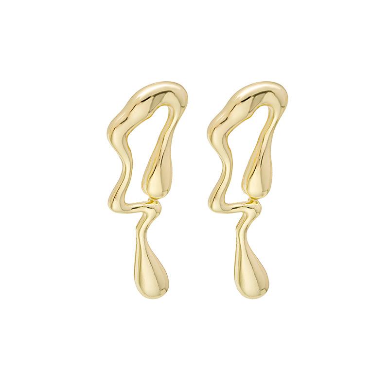 

Dangle & Chandelier Exaggerated Personality Irregular Line Geometric Drop Stud Shaped Metal Earrings