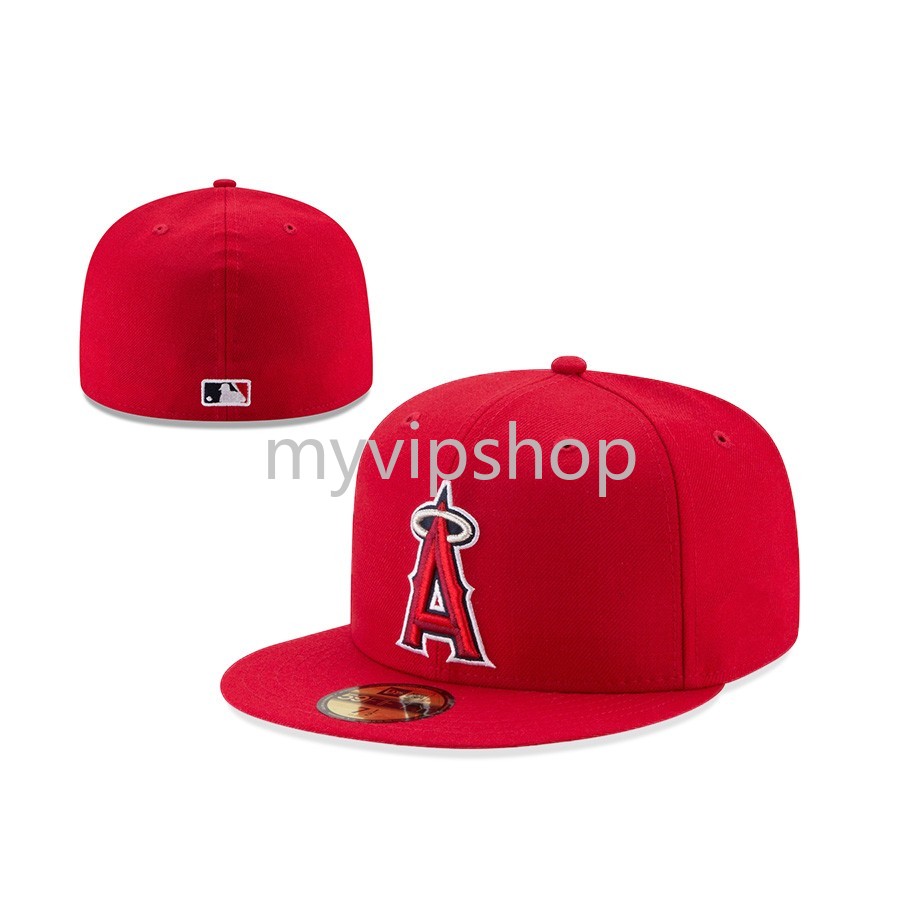 

2022 Popular Hip Hop Men's Sport Team Fitted Caps Angels Red Full Closed Design Solid Color Letter Green Yellow Color B Size Baseball Fitted Hats Dhdada1