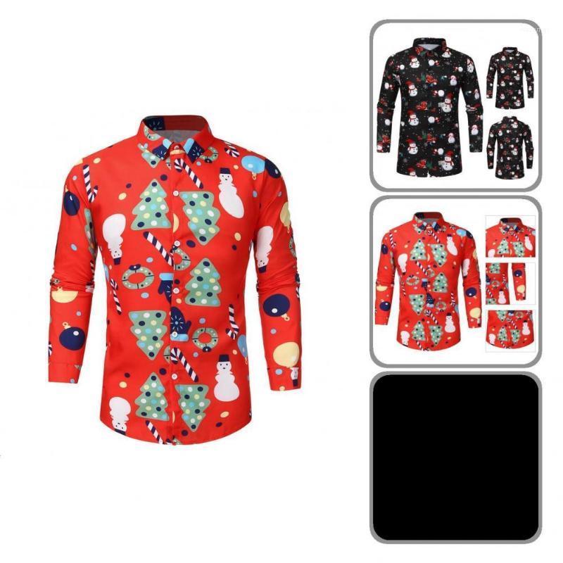 

Men's Casual Shirts Autumn Shirt Fit Holiday Long Sleeve Soft Men Christmas For Home, Orange
