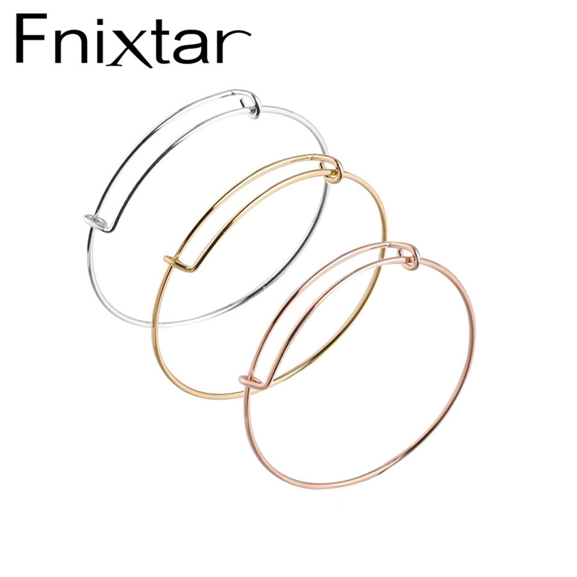 

Fnixar 16mm Thickness Expandable Bangle Bracelet DIY Charm Wire Adjustable Bangle For Women Gift 60mm 10 piecelot 220716