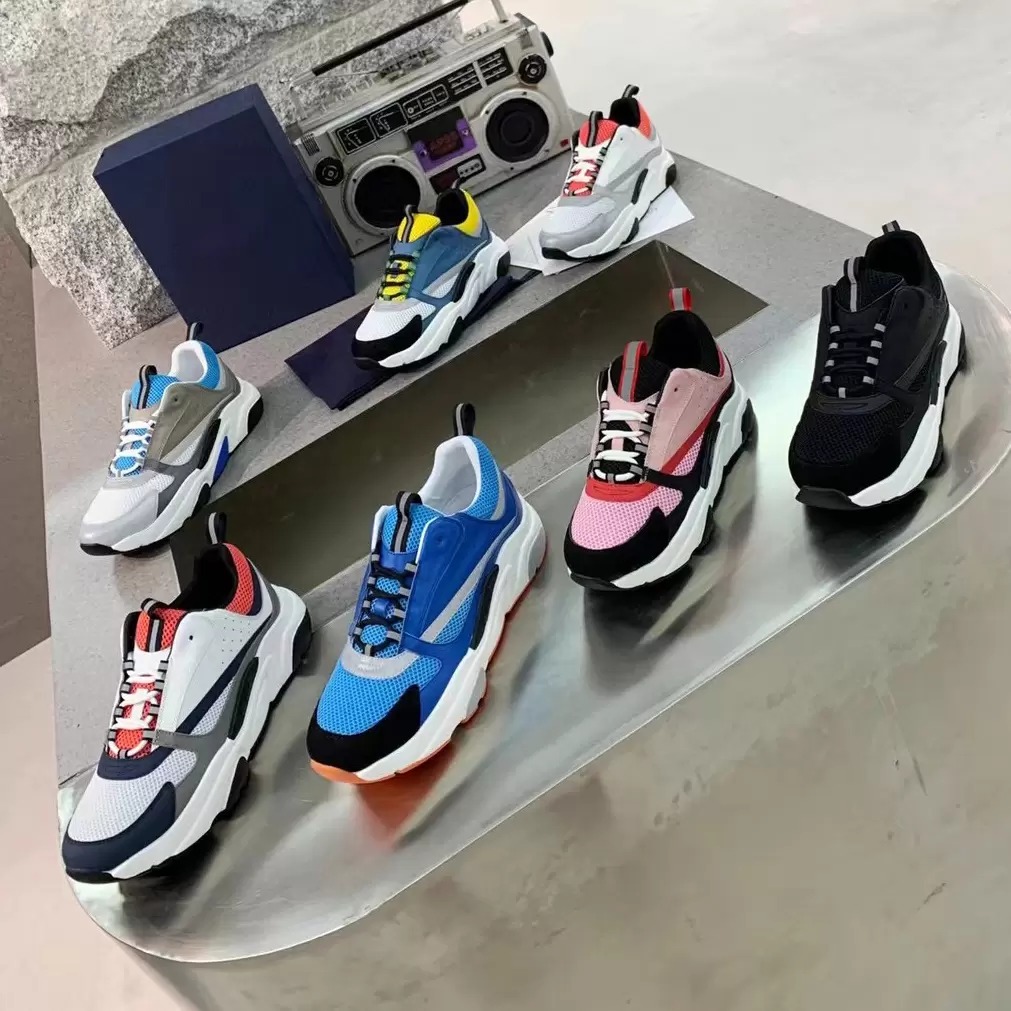 

Designer B22 Reflective Man Sneakers Shoes High Quality Runner Mesh Leather Casual Walking Perfect BF Gift Technical Mens Luxury Outdoor Trainers With Box diors, 14