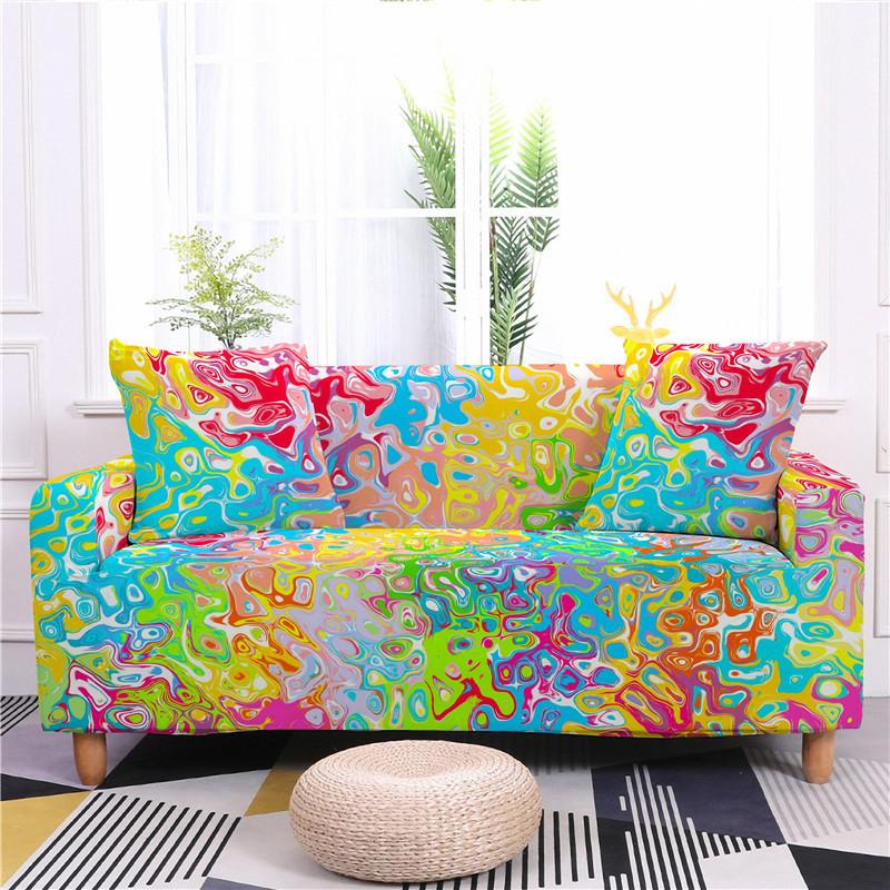 Chair Covers Colorful Exotic Stripe Sofa Cover Non-slip Stretch Couch For Sofas Design Home Decor Dustproof Living Room Settee-image-760568944