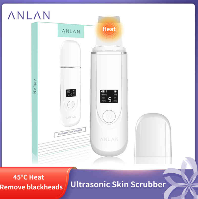 

NXY Face Care Device Anlan Ultrasonic Cleaner 45°c Heat Skin Scrubber Deep Cleaning Machine Shovel Lift Peeling Facial 0530