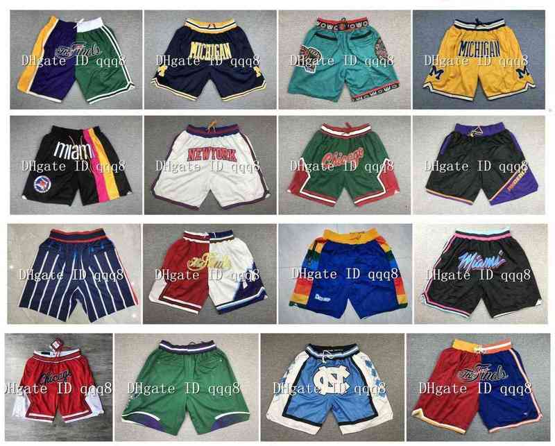 

2003 All Star Michigan UNC North Carolina Sport Sportwear Shorts Basketball Shorts Gym Short Training Baseball Shorts with Zipper pockets, As pic