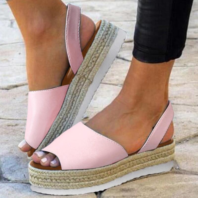 

Sandals Women's Size 9.5 Fashion Casual Shoes Breathable Thick-soled Wedges Leisure SandalsSandals, Black