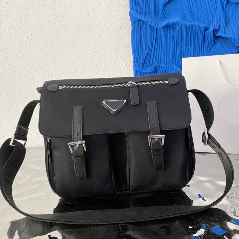 

Men Postman Bag Waist Chest Bags Handbag Messenger Wallet Fashion Nylon Canvas Black Removable Embroidered Shoulder Strap High Quality Clutch Shoulder Purse, 33x24x13cm