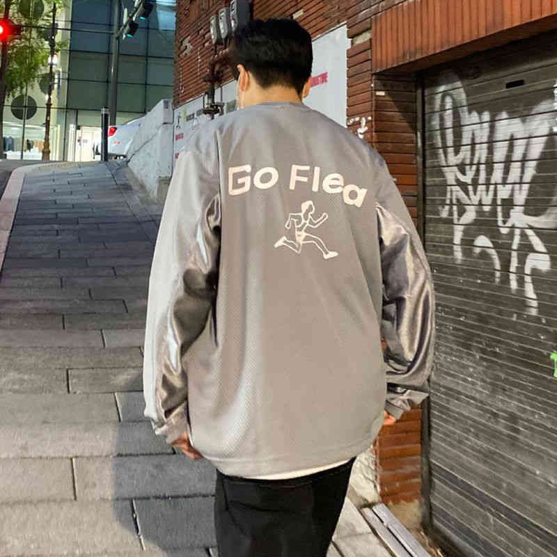 

High Quality Cpfm Co Branded Chest 955 Printed Long Sleeved Round Neck Mesh T-shirt Base Shirt Fido Manager's Style, Beige