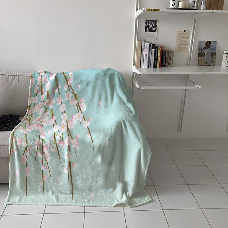 

Blankets Bedroom Warm Cherry Blossom Buds Pink Sofa Throw Childrens Baby Soft Airplane Portable Blanket