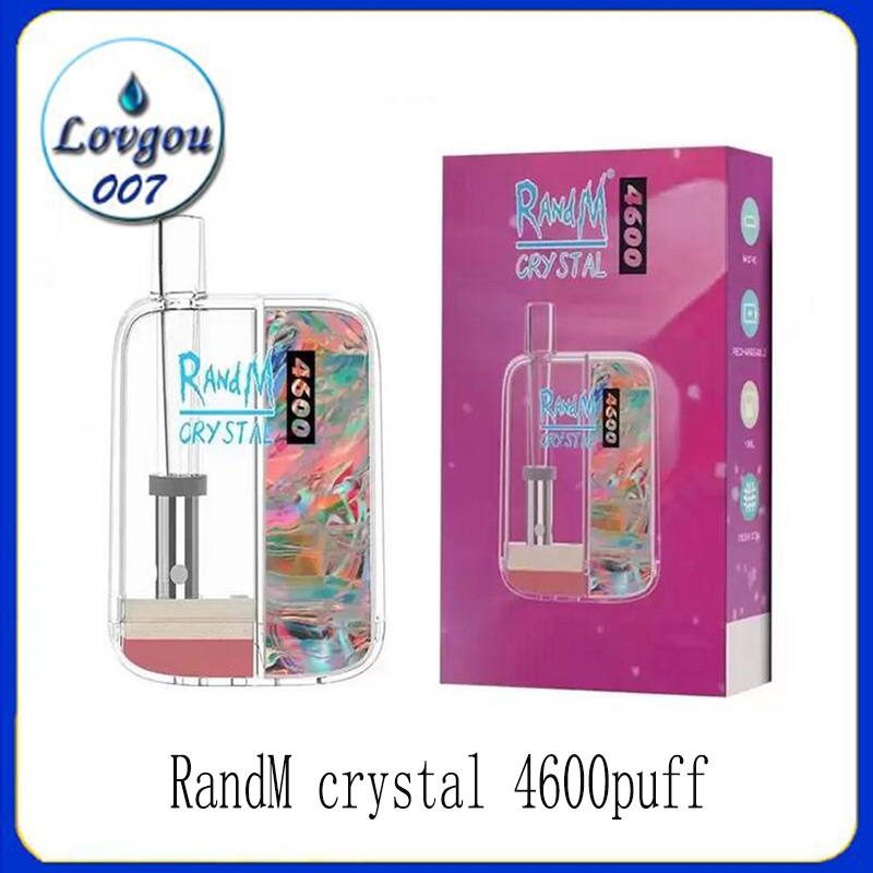 

Original RandM CRYSTAL 4600 Puffs Disposable Vape Pen Electronic Cigarettes starter kit 10ml Pod With Mesh Coil Rechargeable