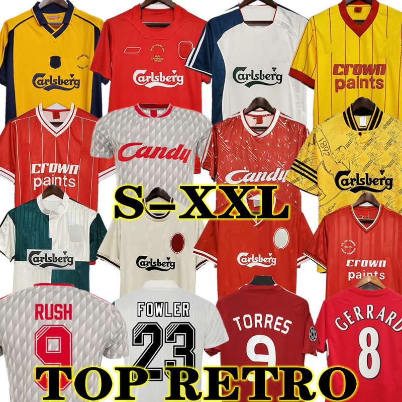 

McMANAMAN 04 05 Retro Gerrard Soccer Jersey TORRES 1982 DALGLISH LVP Football Shirts FOWLER 1989 Maillot 06 07 Barnes 08 09 Rush 97 95 96 93 85, 92-93 home