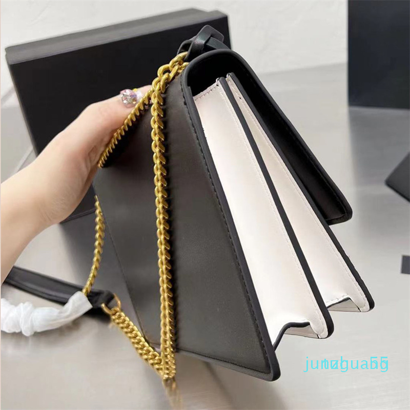 

Designer Shoulder Bag Gold Hardware Chain Bag Ladies Messenger Bags Envelope Bagss womens handbag Wallet 888, Red
