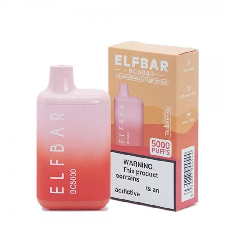 

ELF BAR BC 5000 Puff Disposable E cigarettes Pod Device 5000 BAR 650mAh Rechargeable Battery 13ml Prefilled Cartridge Vape Pen Kit