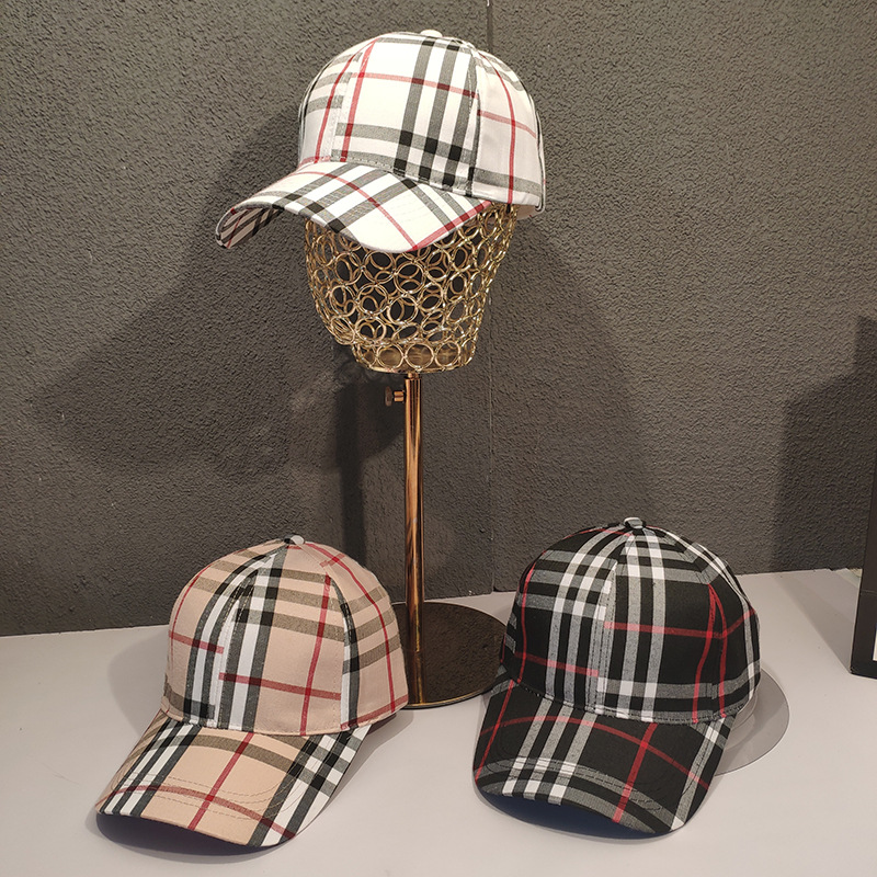 

Plaid Polo Style Cotton Baseball Cap Ball Dad Hat Adjustable Men Women, Black