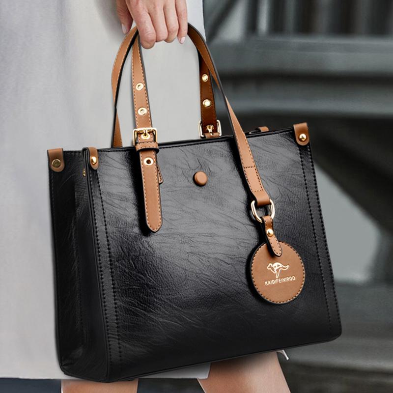 

Evening Bags Layers Casual Tote Vintage Ladies Hand Bag Leather Luxury Handbags Women Designer For 2022 Female HandbagEvening, Black