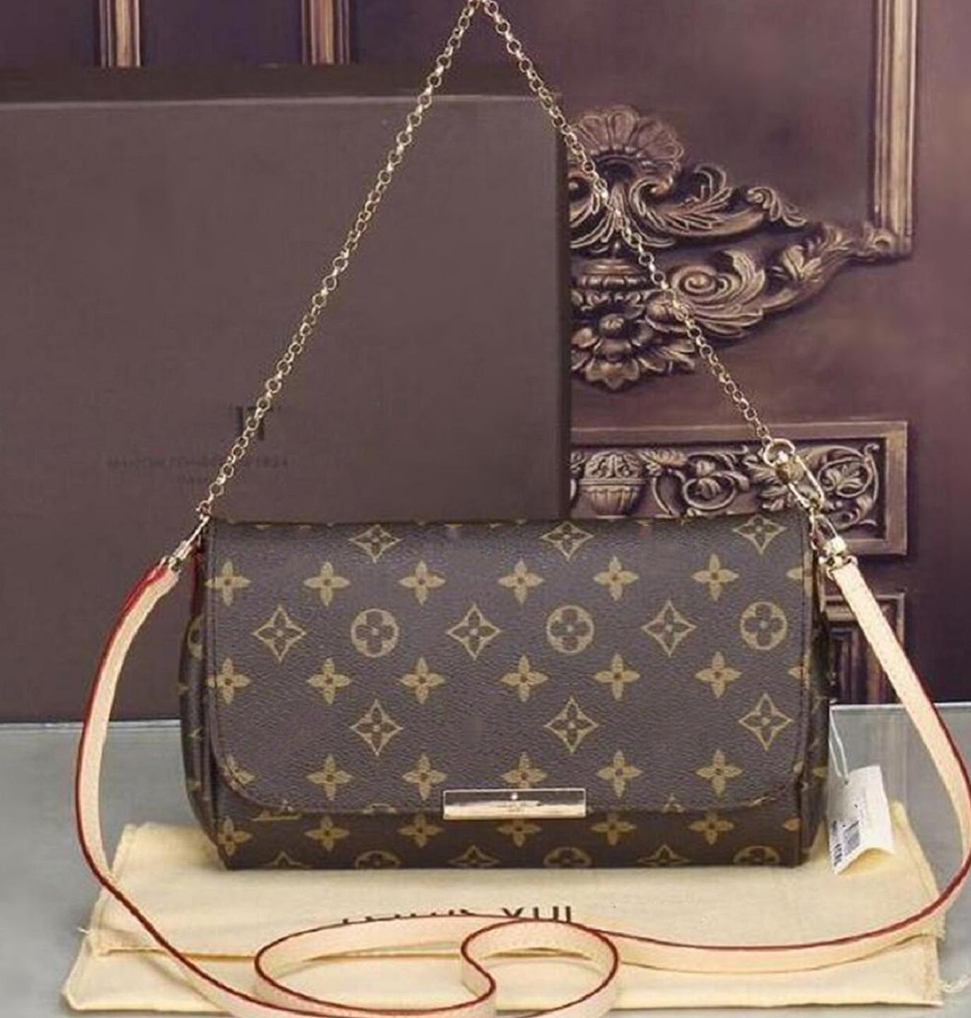 

Top Quality Handbag Luxurys Cross body Bag handbags Ladies Chain Shoulder Pu Leather Evening Bags, Brown grid