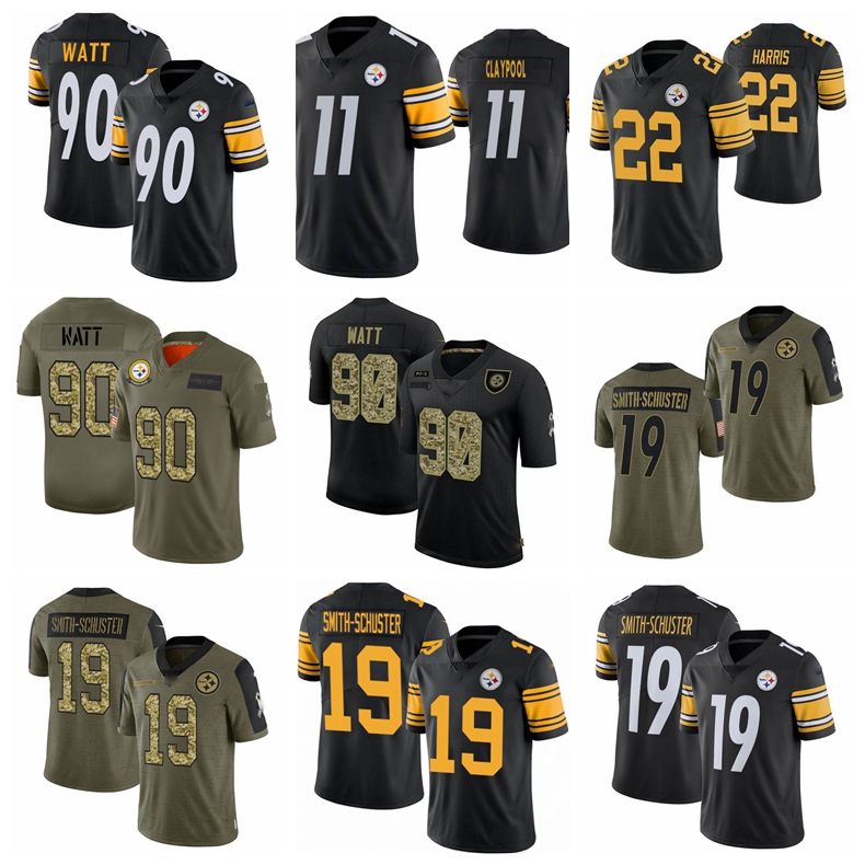 

Pittsburgh''Steelers''Men's T. J. Watt JuJu Smith-Schuster Najee Harris Chase Claypool 2022 Black Vapor Untouchable Limited Stitched football Jersey