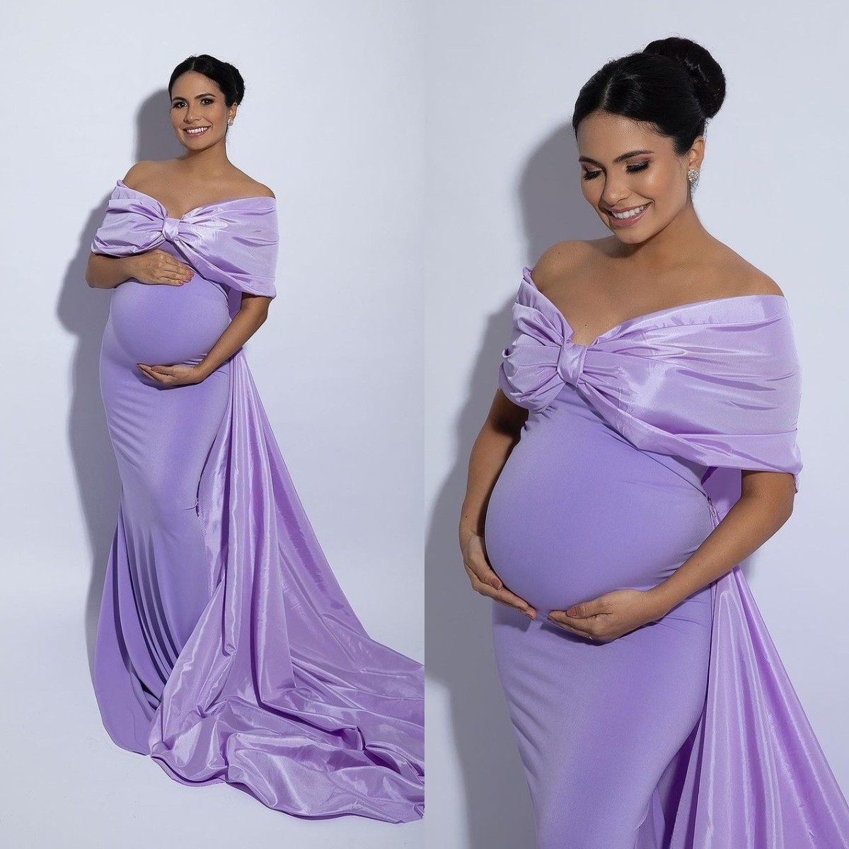 

2022 Mermaid Prom Dresses for Women Sweetheart Evening Gowns Sweep Train Photoshooting Maternity Robes, Dark green