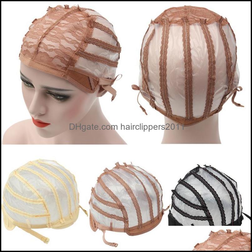 

Wig Caps Hair Accessories Tools Products New Cap Top Stretch Mesh Weaving Back Adjustable Strap Net For Making Wigs 3 Color Drop Delivery
