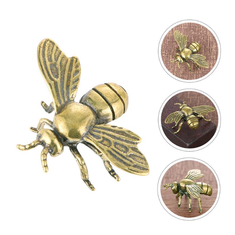 

Charms Brass Bee Statue Animal Sculpture Figurine Decor Figurines Ornament Desktop Shui Feng Bees Wealth Insect Small DecorationCharms